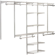 Image of Rubbermaid Configurations Wire Deluxe 4 Ft. to 8 Ft. Closet No-Cut  Adjustable Kit