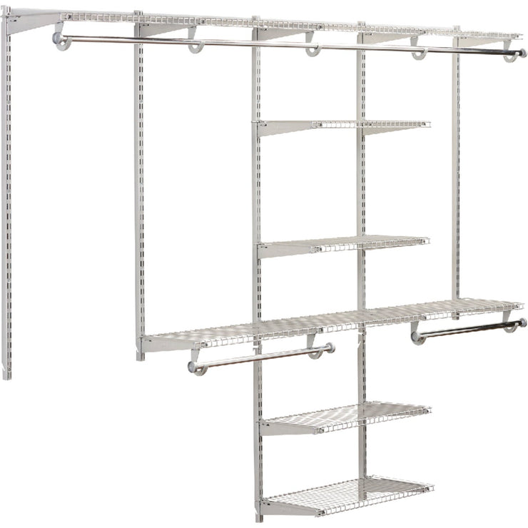 Image of Rubbermaid Configurations Wire Deluxe 4 Ft. to 8 Ft. Closet No-Cut  Adjustable Kit