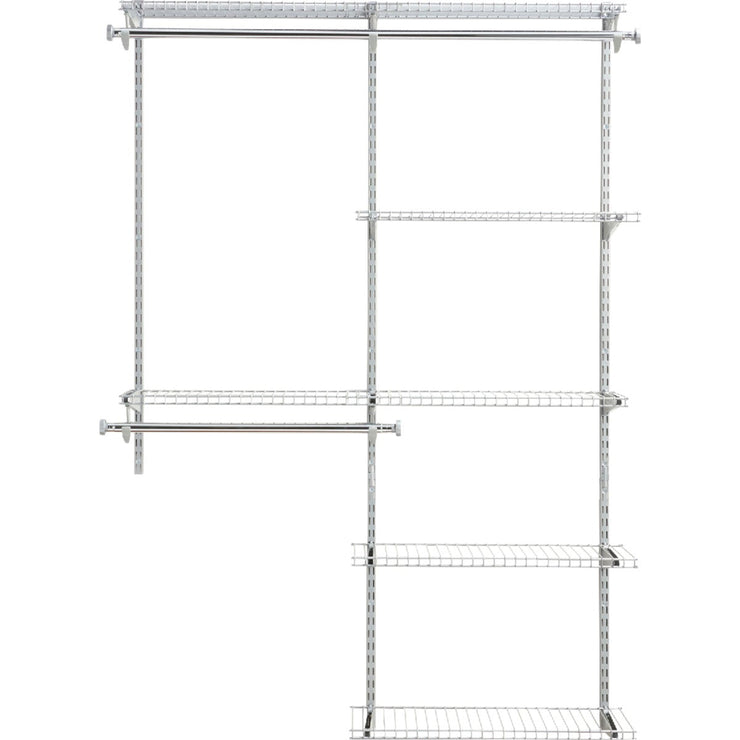 Image of Rubbermaid Configurations Wire Deluxe 4 Ft. to 8 Ft. Closet No-Cut  Adjustable Kit