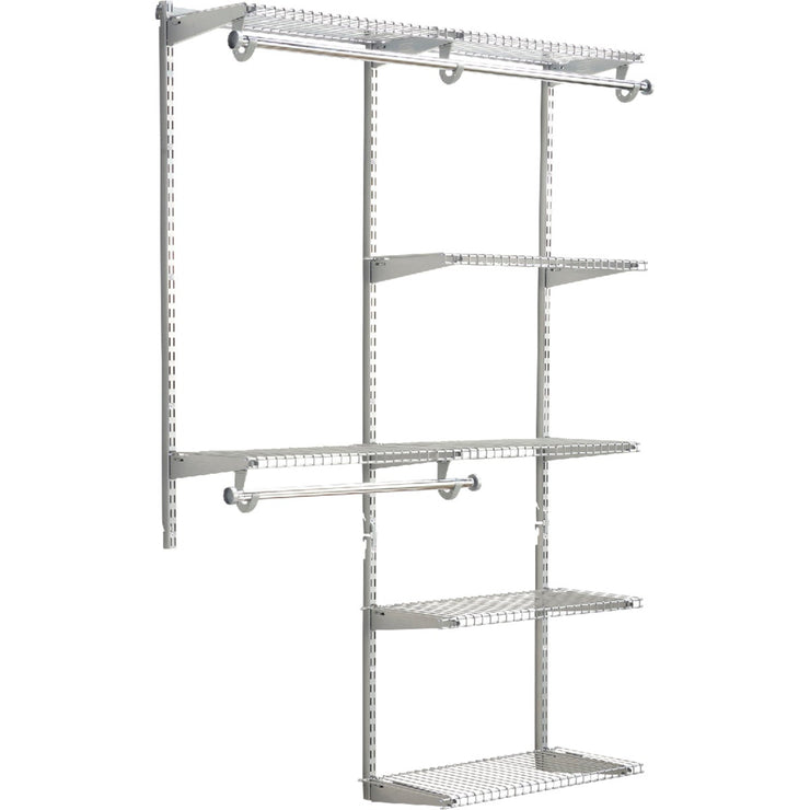 Image of Rubbermaid Configurations Wire Deluxe 4 Ft. to 8 Ft. Closet No-Cut  Adjustable Kit