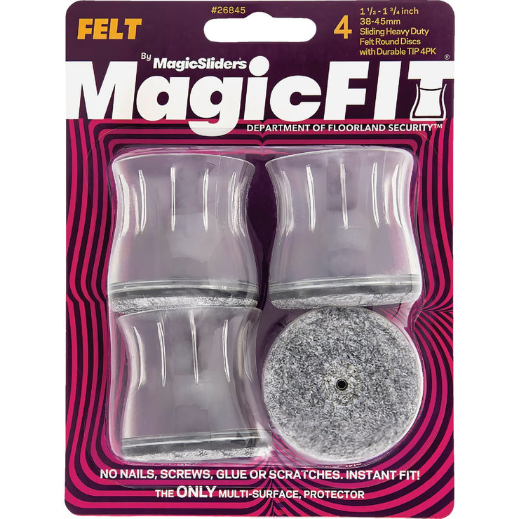 Image of Magic Sliders Magic Fit 1-1/2 In. - 1-3/4 In. Round Felt Furniture Leg Cup (4-Pack)