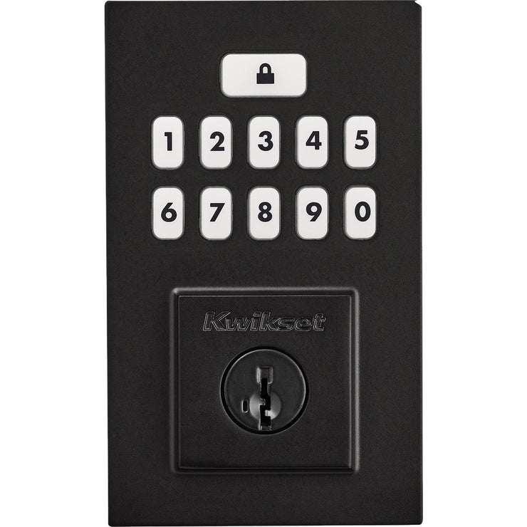 Image of Kwikset Signature Series Contemporary SmartCode Matte Black Electronic Deadbolt