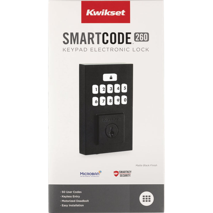Image of Kwikset Signature Series Contemporary SmartCode Matte Black Electronic Deadbolt