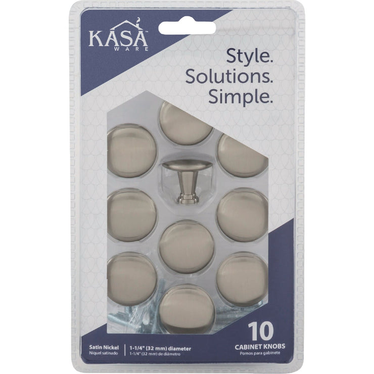 Image of KasaWare 1-1/4 In. Diameter Satin Nickel Knob (10-Pack)