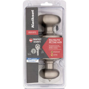 Image of Kwikset Cove Satin Nickel Entry Door Knob with Smartkey