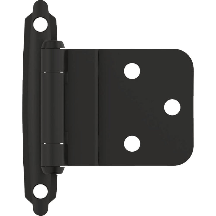 Image of Amerock 3/8 In. Matte Black Inset Self Closing Face Mount Cabinet Hinge (10-Pack)