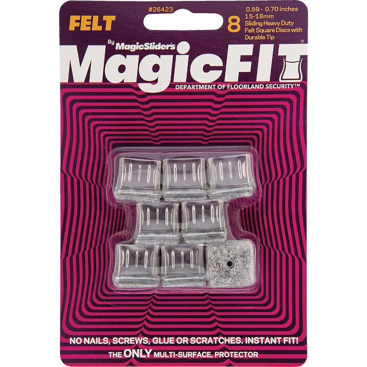 Image of Magic Sliders Magic Fit - .59 In. - .70 In. Square Felt Furniture Leg Cup (8-Pack)