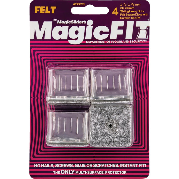 Image of Magic Sliders Magic Fit - 1-1/4 In. - 1-3/8 In. Square Felt Furniture Leg Cup (4-Pack)