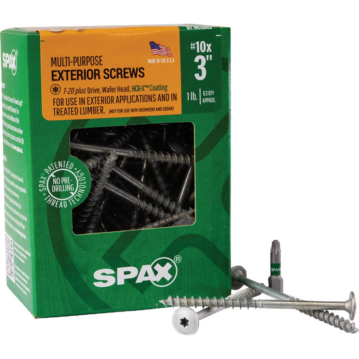 Image of SPAX 10 x 3 In. Wafer Head T-20+ HCR-X (Exterior Rated) Cabinet Screw 1 Lb. (63-Count)