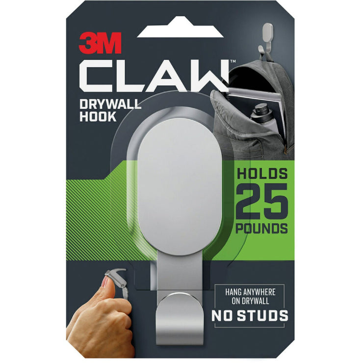 Image of 3M Claw 25 Lb. Silver Drywall Hook