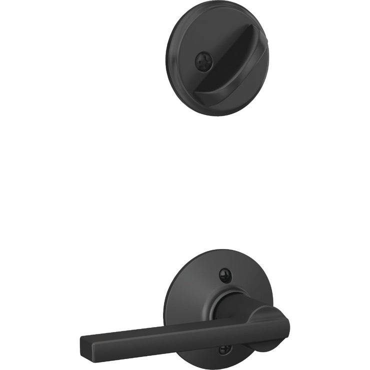 Image of Schlage Matte Black Single Cylinder Deadbolt & Keyed Entry Latitude Lever Combo