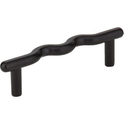 Image of Elements Verona 3-7/8 In. Matte Black Wavy Cabinet Pull