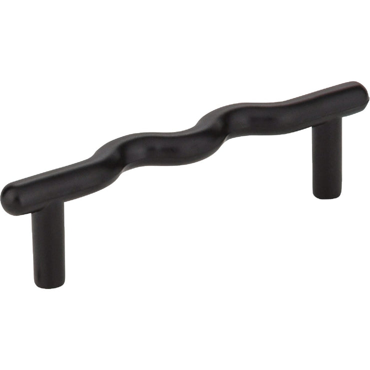 Image of Elements Verona 3-7/8 In. Matte Black Wavy Cabinet Pull