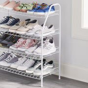 Image of Rubbermaid 4-Tier White Shoe Shelf