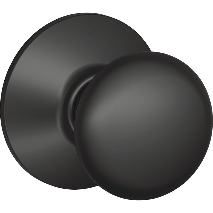 Image of Schlage Plymouth Matte Black Passage Hall & Closet Door Knob