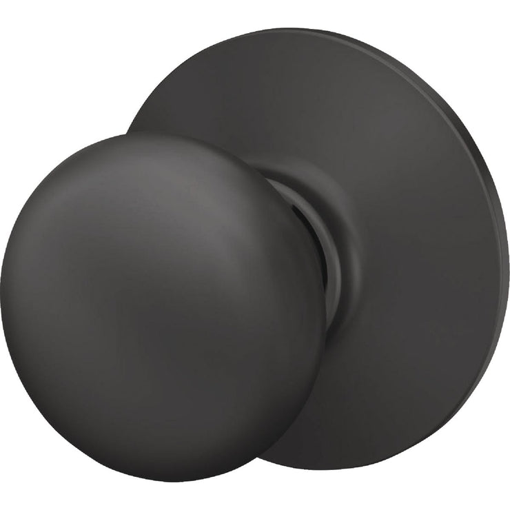 Image of Schlage Plymouth Matte Black Passage Hall & Closet Door Knob