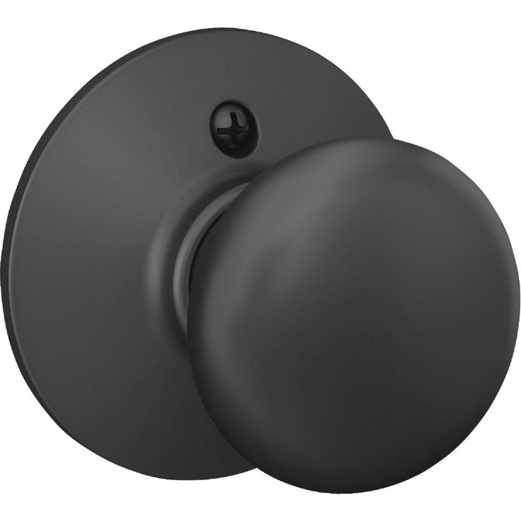 Image of Schlage Plymouth Matte Black Passage Hall & Closet Door Knob