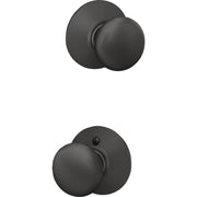 Image of Schlage Plymouth Matte Black Passage Hall & Closet Door Knob