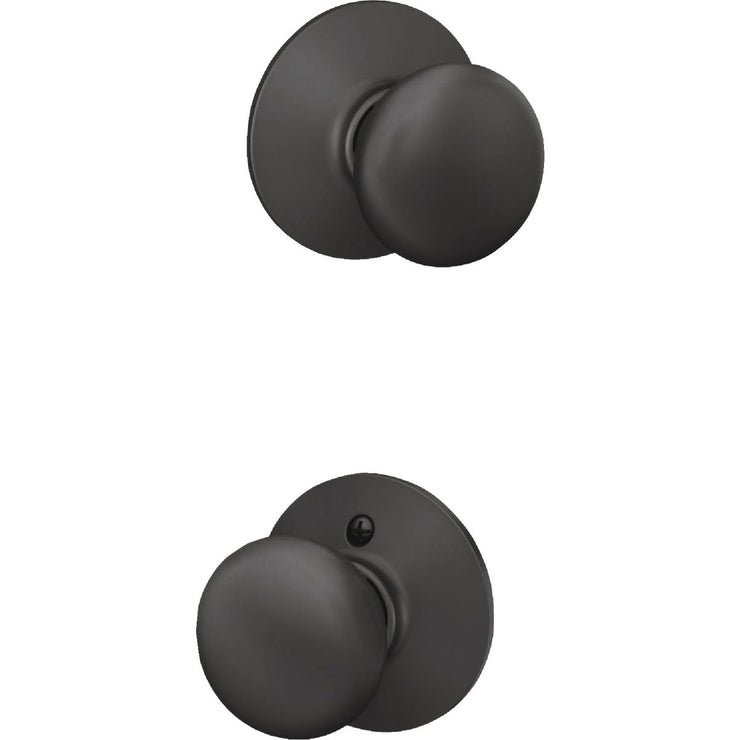 Image of Schlage Plymouth Matte Black Passage Hall & Closet Door Knob