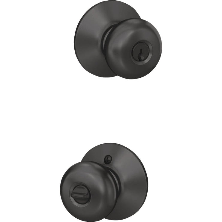 Image of Schlage Plymouth Matte Black Knob Keyed Entry