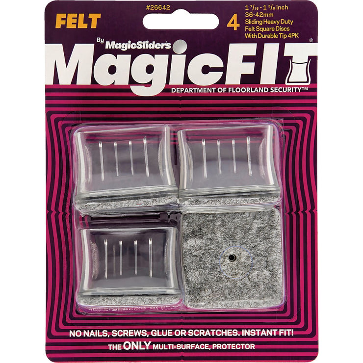 Image of Magic Sliders Magic Fit - 1-7/16 In. - 1-5/8 In. Square Felt Furniture Leg Cup (4-Pack)