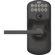 Image of Schlage Plymouth Matte Black Electronic Keypad Entry Latitude Lever