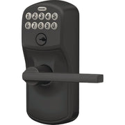 Image of Schlage Plymouth Matte Black Electronic Keypad Entry Latitude Lever