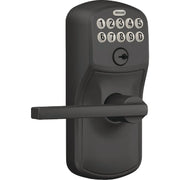 Image of Schlage Plymouth Matte Black Electronic Keypad Entry Latitude Lever