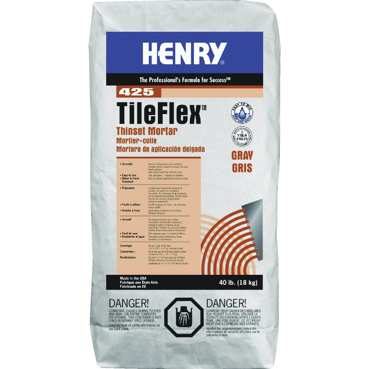 Image of Henry 425 TileFlex 40 Lb. Gray Thin-Set Mortar