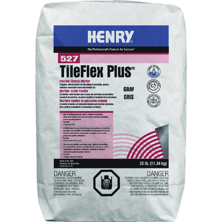 Image of Henry 527 TileFlex Plus 25 Lb. Gray Flexible Thin-Set Mortar