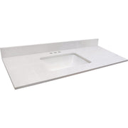 Image of Bertch Oasis 49 In. x 22.5 In. Jasmine White Veined Quartz Vanity Top with Rectangular Bowl