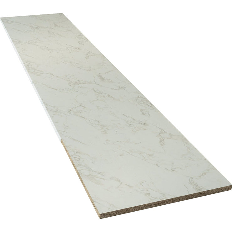 Image of VT Industries Stretta 10 Ft. Right Hand Laminate White Marble Countertop