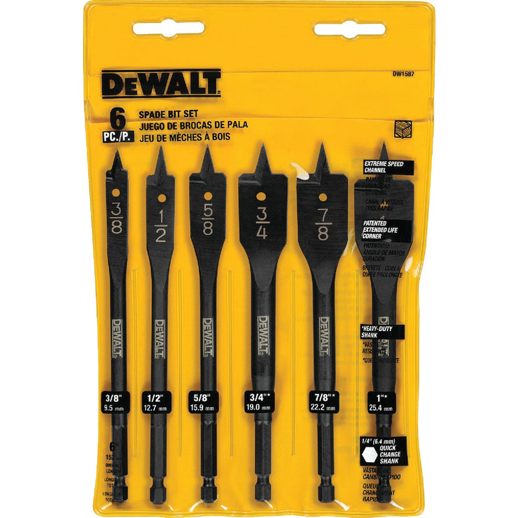 Image of DeWalt 6-Piece Heavy-Duty Spade Bit Set
