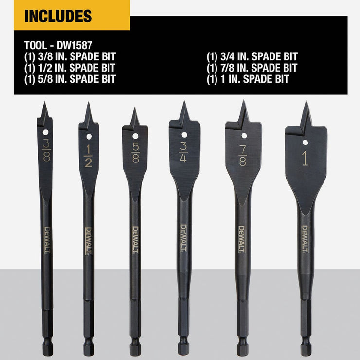 Image of DeWalt 6-Piece Heavy-Duty Spade Bit Set