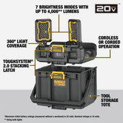 Image of DEWALT ToughSystem 2.0 20V/60V MAX Adjustable Work Light with Storage Tote