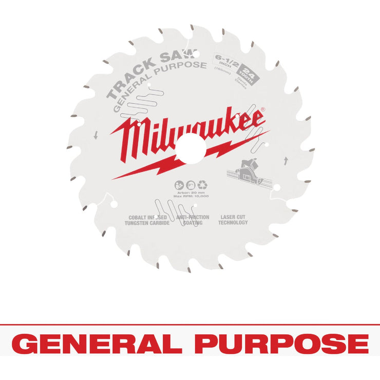 Image of Milwaukee 6-1/2 In. 24-Tooth General Purpose Track Saw Blade