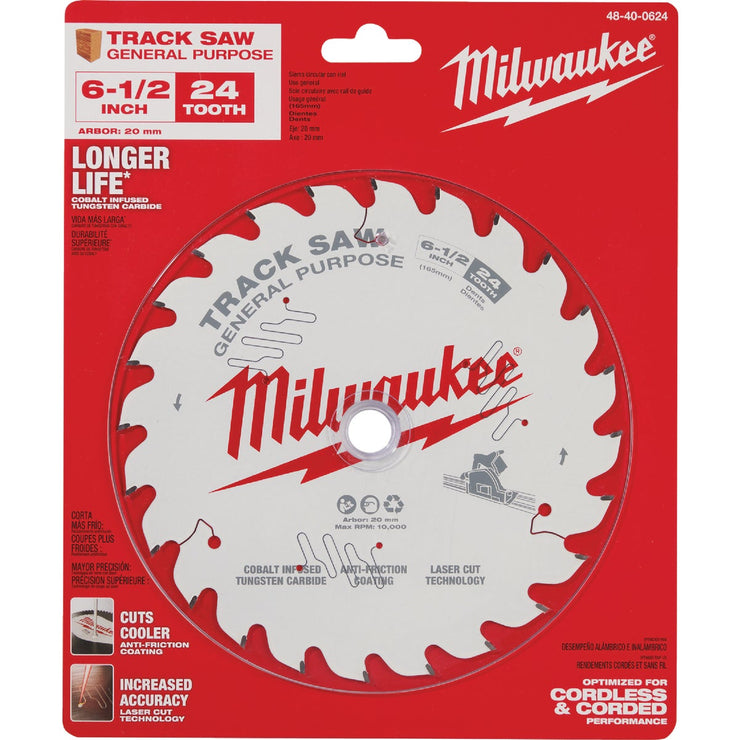 Image of Milwaukee 6-1/2 In. 24-Tooth General Purpose Track Saw Blade