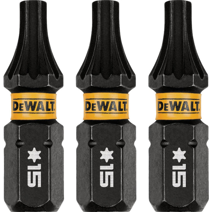 Image of DEWALT FlexTorq 1 In. T15 TORX Impact Screwdriver Bit (3-Pack)