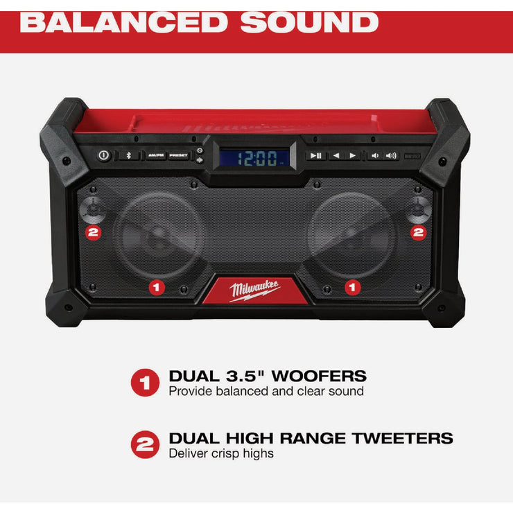 Image of Milwaukee M18 Bluetooth Cordless Jobsite Radio (Tool Only)