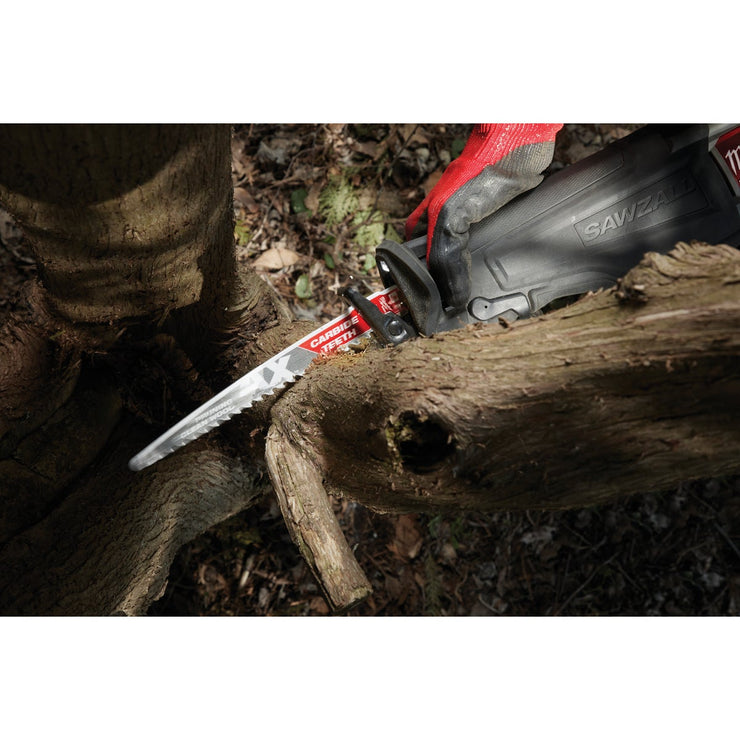 Image of Milwaukee SAWZALL AX 9 In. 3 TPI Carbide Pruning Reciprocating Saw Blade (3-Pack)