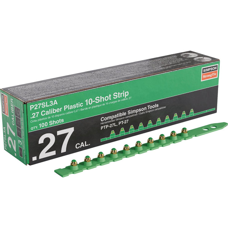 Image of Simpson Strong-Tie 0.27-Caliber Level 3 Green Powder Load 10-Shot Strip (100-Qty)