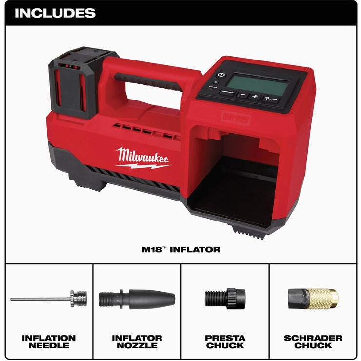 Image of Milwaukee M18 18V Lithium-Ion 150 psi Cordless Inflator (Tool Only)