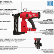 Image of Milwaukee M18 FUEL Brushless 9-Gauge Cordless Utility Fencing Stapler (Tool Only)