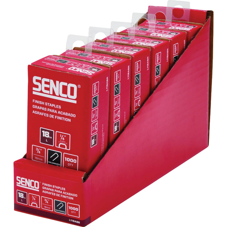 Image of Senco AccuSet 1/4 In. x 3/4 In. 18-Gauge Galvanized Medium Wire Finish Staple (1000 Ct.)