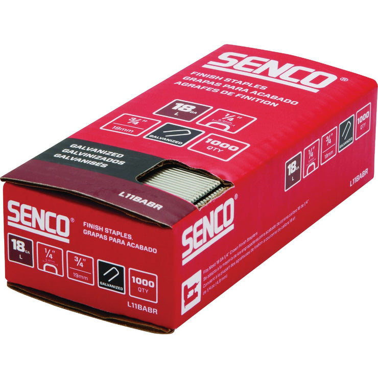 Image of Senco AccuSet 1/4 In. x 3/4 In. 18-Gauge Galvanized Medium Wire Finish Staple (1000 Ct.)