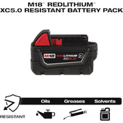 Image of Milwaukee M18 REDLITHIUM XC 18 Volt Lithium-Ion 5.0 Ah Resistant Tool Battery