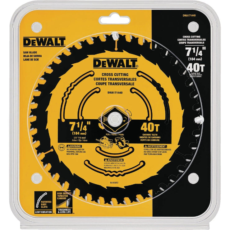 Image of DEWALT 7-1/4 In. 40-Tooth Framing /Ripping Blister Circular Saw Blade