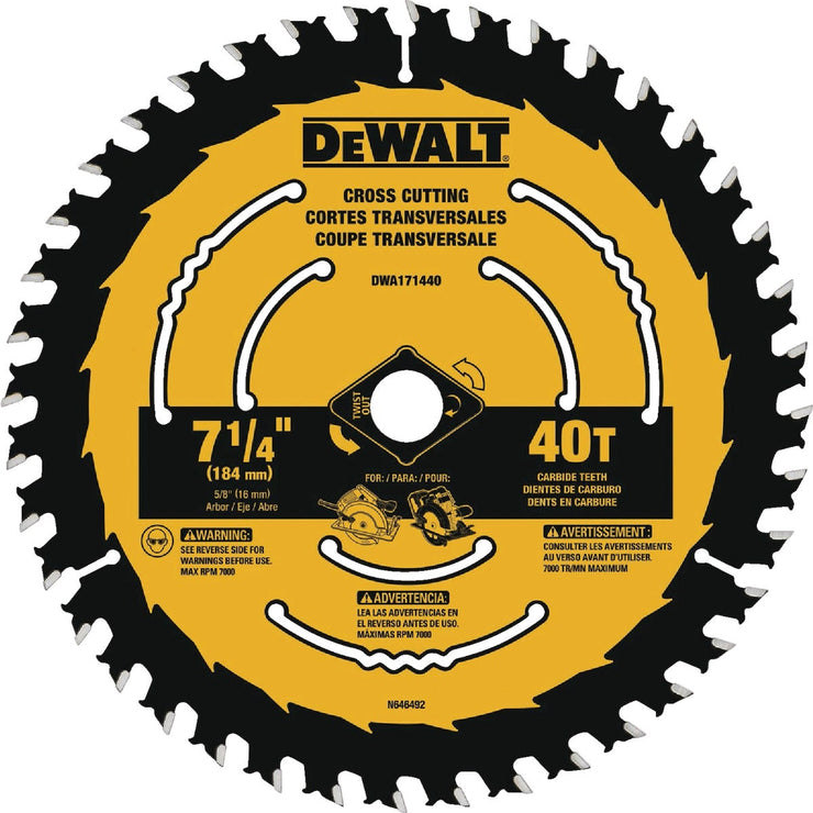 Image of DEWALT 7-1/4 In. 40-Tooth Framing /Ripping Blister Circular Saw Blade