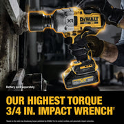 Image of DEWALT 20V MAX XR Brushless 3/4 In. High Torque Cordless Impact Wrench with Hog Ring Anvil (Tool Only)