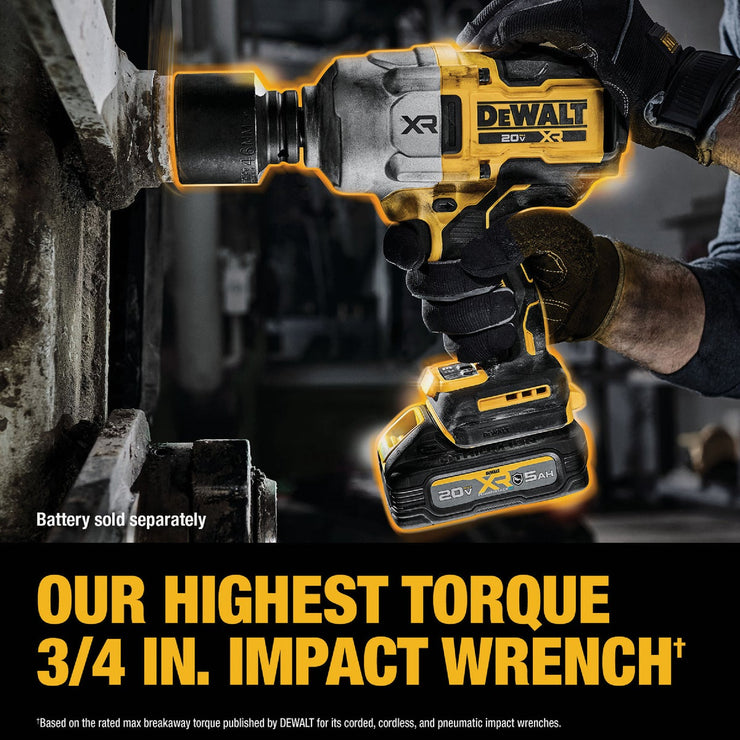 Image of DEWALT 20V MAX XR Brushless 3/4 In. High Torque Cordless Impact Wrench with Hog Ring Anvil (Tool Only)